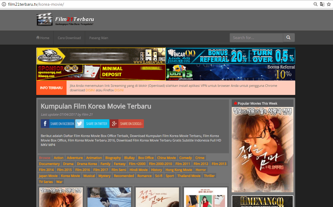 Situs untuk download film sub indo